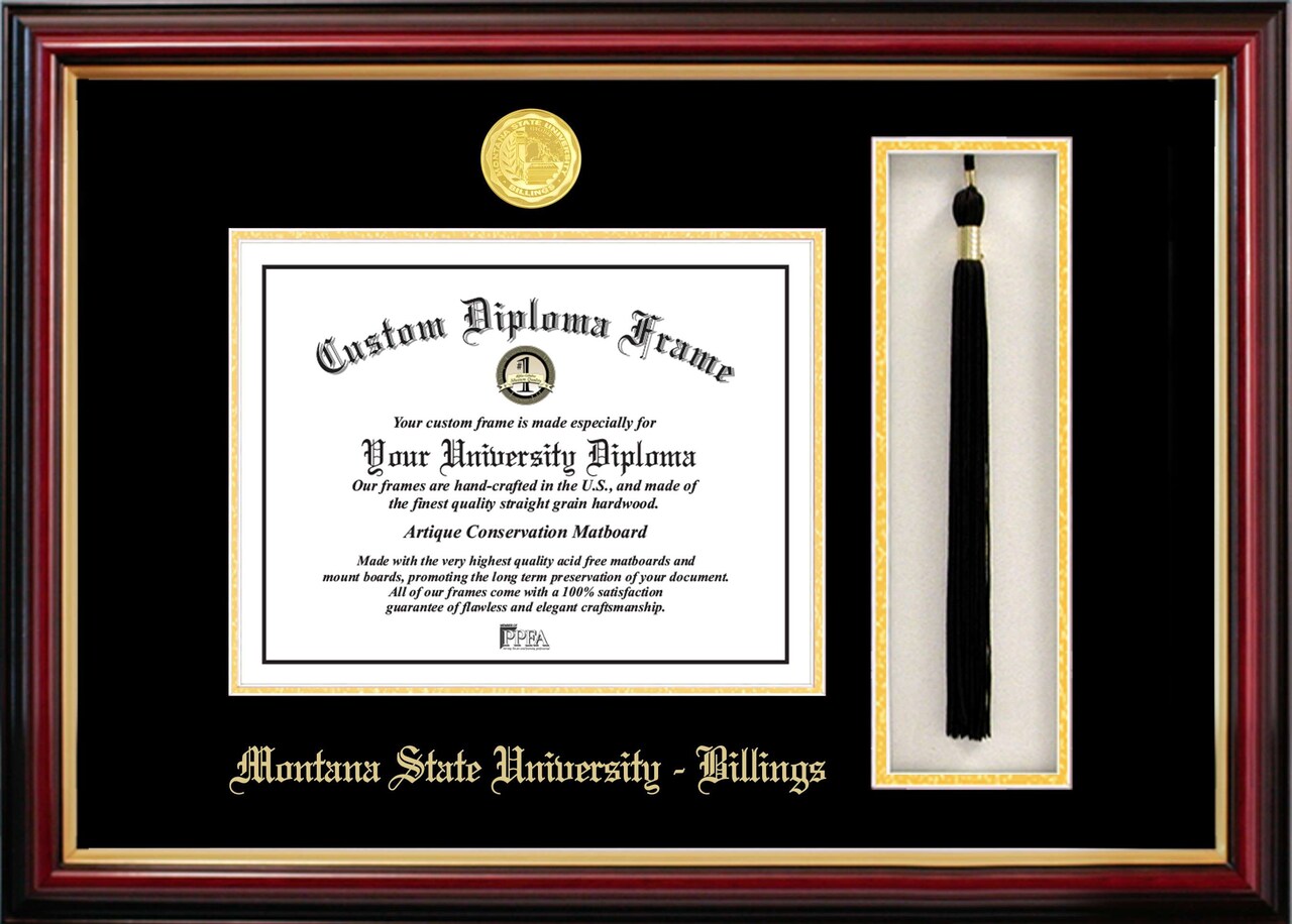 Montana State University Billings 8w x 6h Tassel Box and Diploma Frame